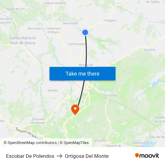 Escobar De Polendos to Ortigosa Del Monte map