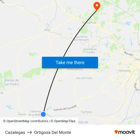 Cazalegas to Ortigosa Del Monte map