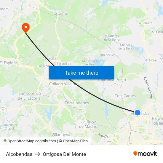 Alcobendas to Ortigosa Del Monte map