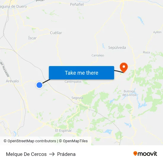 Melque De Cercos to Prádena map
