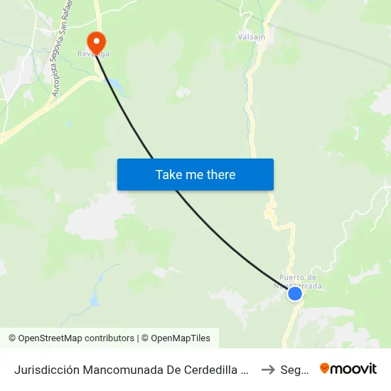 Jurisdicción Mancomunada De Cerdedilla Y Navacerrada to Segovia map