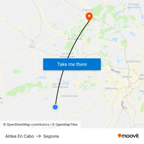 Aldea En Cabo to Segovia map