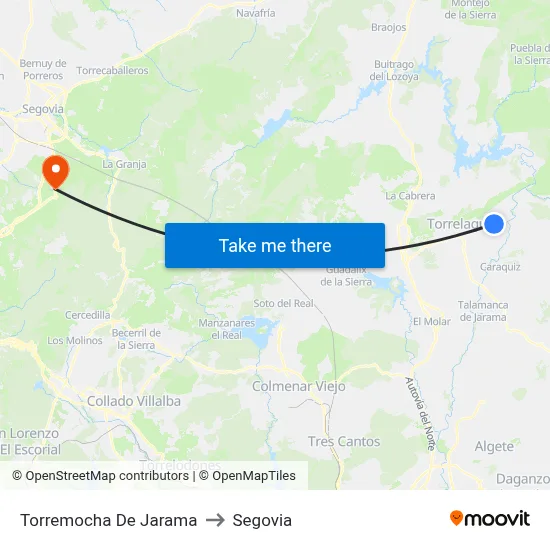 Torremocha De Jarama to Segovia map