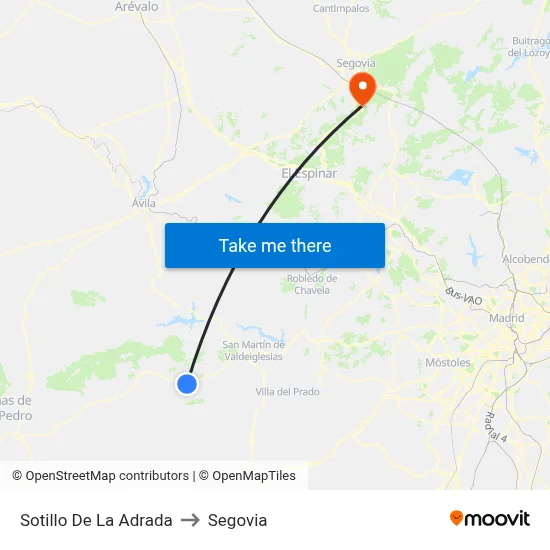 Sotillo De La Adrada to Segovia map
