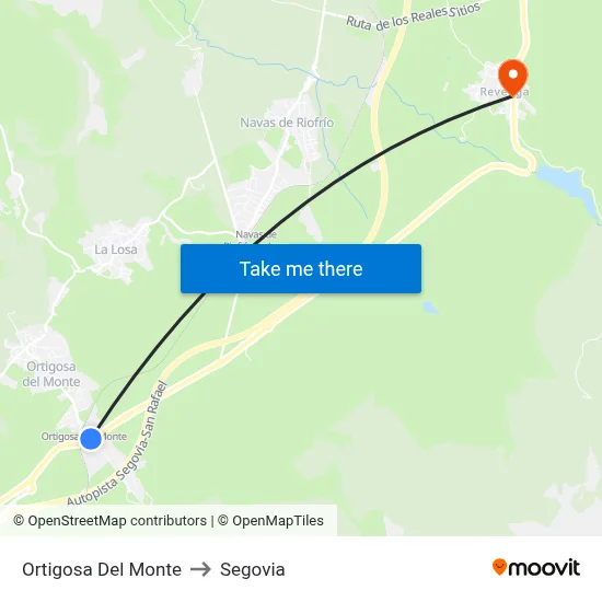 Ortigosa Del Monte to Segovia map
