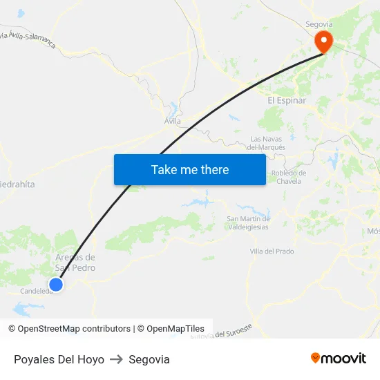Poyales Del Hoyo to Segovia map