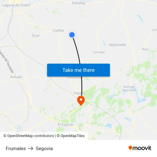 Frumales to Segovia map