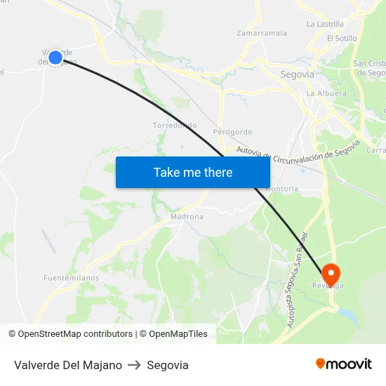 Valverde Del Majano to Segovia map