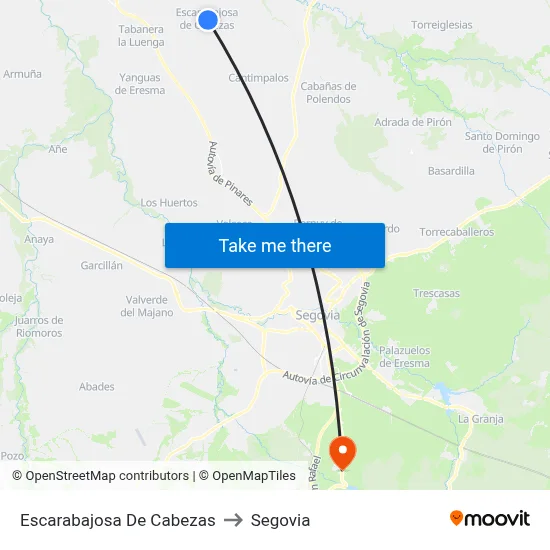 Escarabajosa De Cabezas to Segovia map