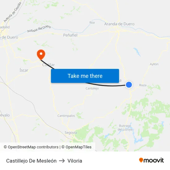 Castillejo De Mesleón to Viloria map