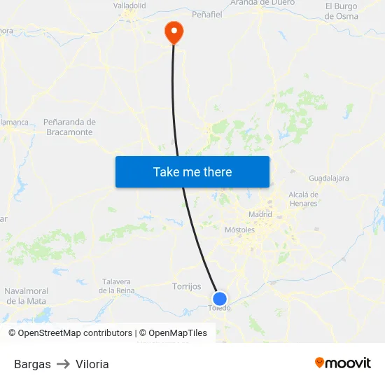 Bargas to Viloria map