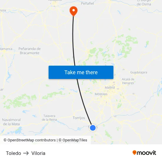 Toledo to Viloria map