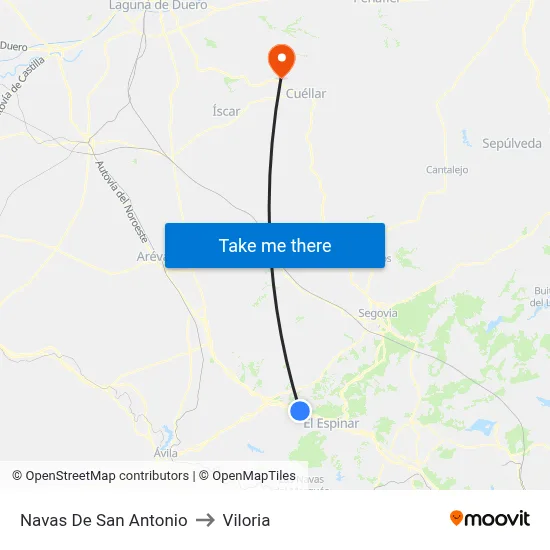 Navas De San Antonio to Viloria map