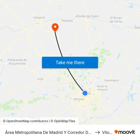 Área Metropolitana De Madrid Y Corredor Del Henares to Viloria map