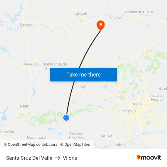 Santa Cruz Del Valle to Viloria map