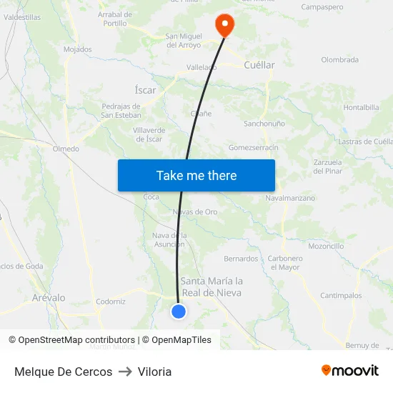 Melque De Cercos to Viloria map