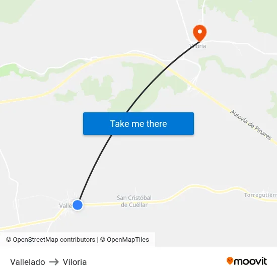 Vallelado to Viloria map
