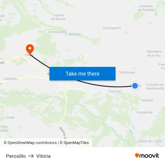 Perosillo to Viloria map