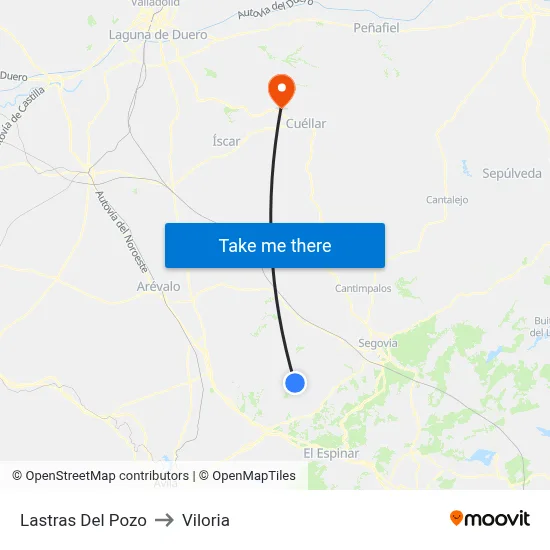 Lastras Del Pozo to Viloria map