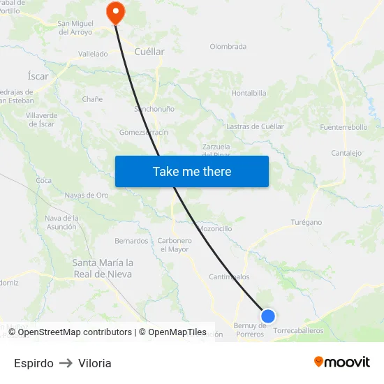 Espirdo to Viloria map