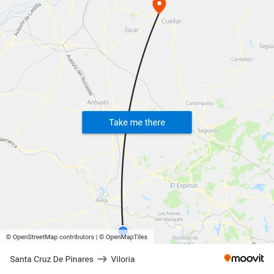 Santa Cruz De Pinares to Viloria map