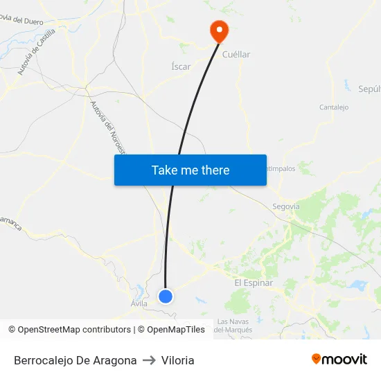 Berrocalejo De Aragona to Viloria map