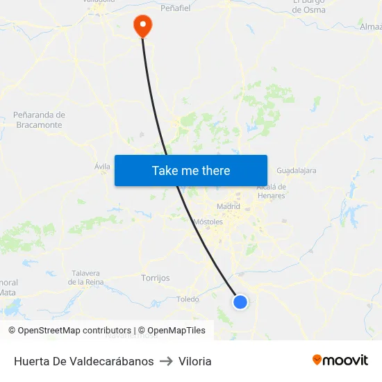 Huerta De Valdecarábanos to Viloria map