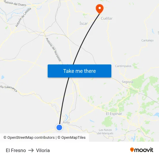 El Fresno to Viloria map