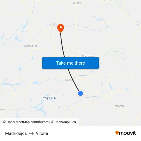 Madridejos to Viloria map