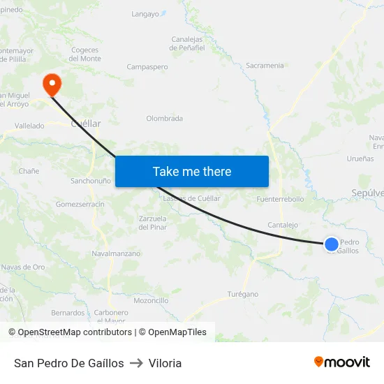 San Pedro De Gaíllos to Viloria map