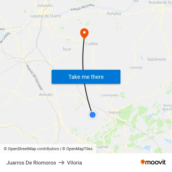 Juarros De Riomoros to Viloria map