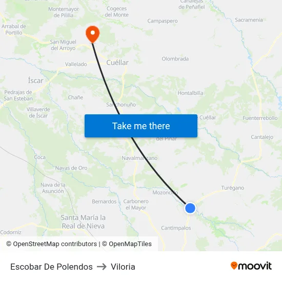 Escobar De Polendos to Viloria map