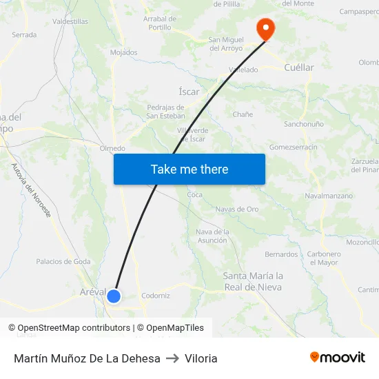 Martín Muñoz De La Dehesa to Viloria map