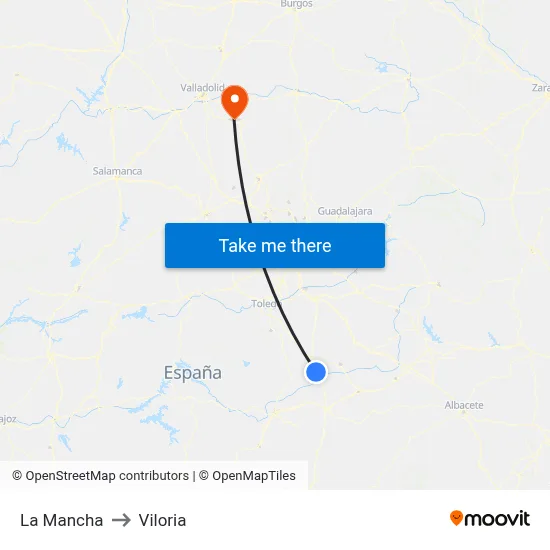 La Mancha to Viloria map