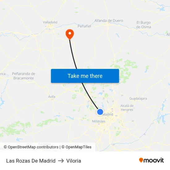Las Rozas De Madrid to Viloria map