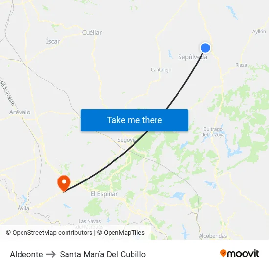 Aldeonte to Santa María Del Cubillo map