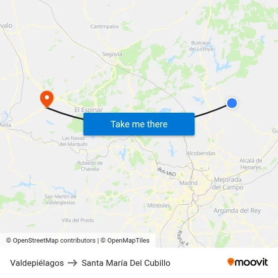 Valdepiélagos to Santa María Del Cubillo map
