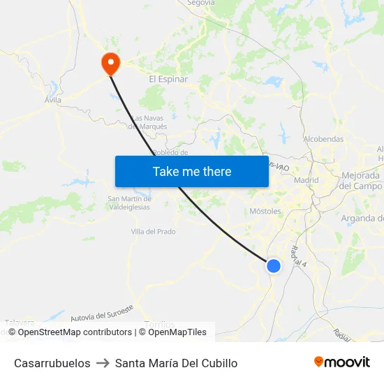 Casarrubuelos to Santa María Del Cubillo map