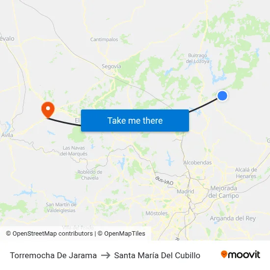Torremocha De Jarama to Santa María Del Cubillo map