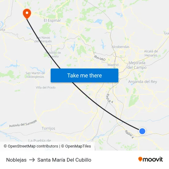 Noblejas to Santa María Del Cubillo map