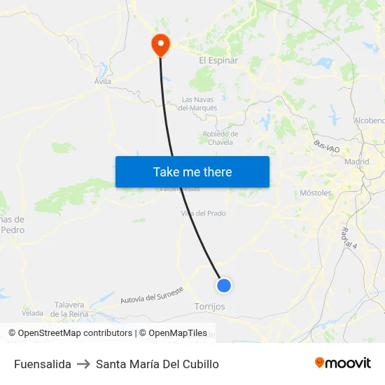 Fuensalida to Santa María Del Cubillo map