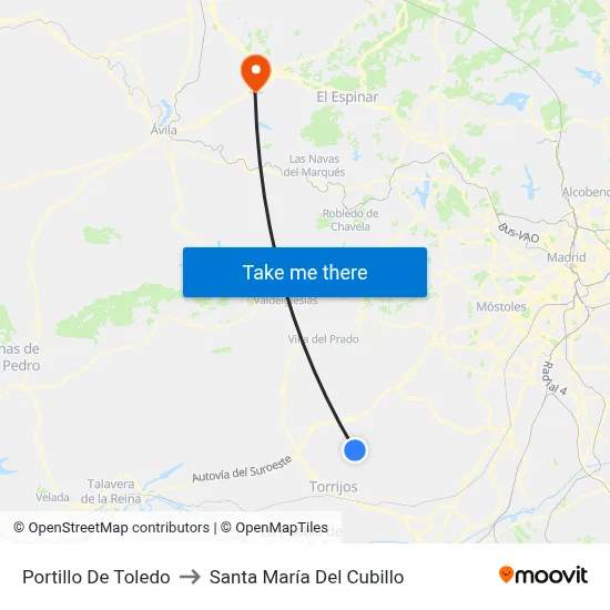 Portillo De Toledo to Santa María Del Cubillo map