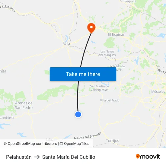 Pelahustán to Santa María Del Cubillo map