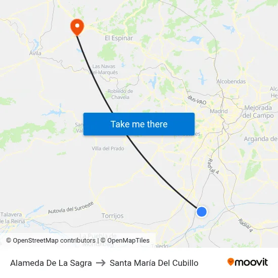 Alameda De La Sagra to Santa María Del Cubillo map