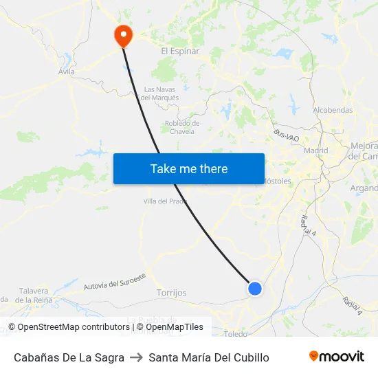 Cabañas De La Sagra to Santa María Del Cubillo map