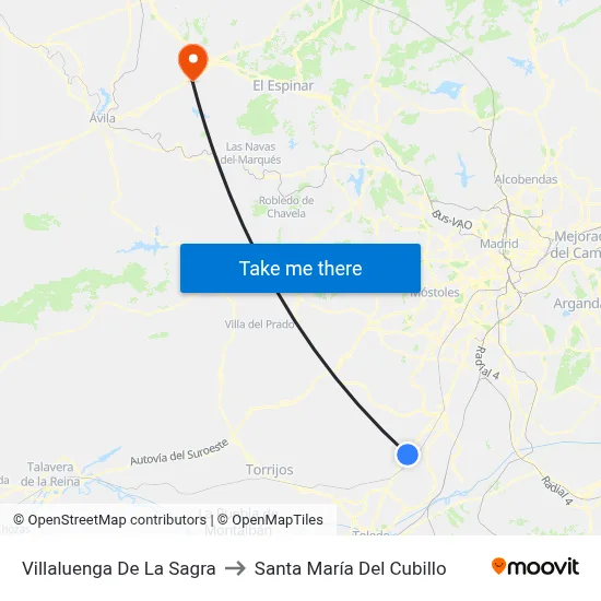Villaluenga De La Sagra to Santa María Del Cubillo map