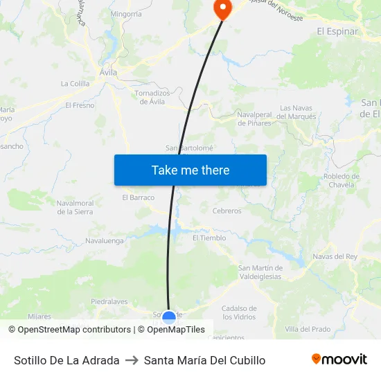Sotillo De La Adrada to Santa María Del Cubillo map