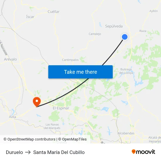 Duruelo to Santa María Del Cubillo map