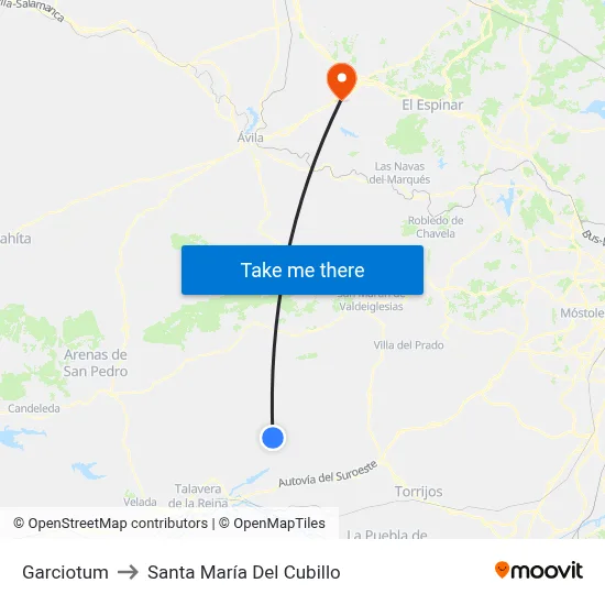Garciotum to Santa María Del Cubillo map