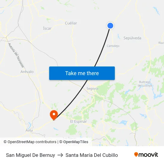 San Miguel De Bernuy to Santa María Del Cubillo map